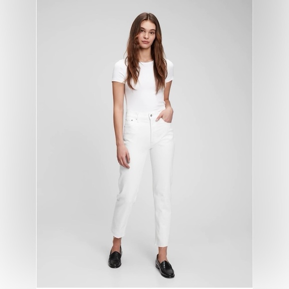 NWT! Gap High Rise Pure White Cheeky Straight Jeans w/Washwell- Size 14/32🩵 - Picture 1 of 8